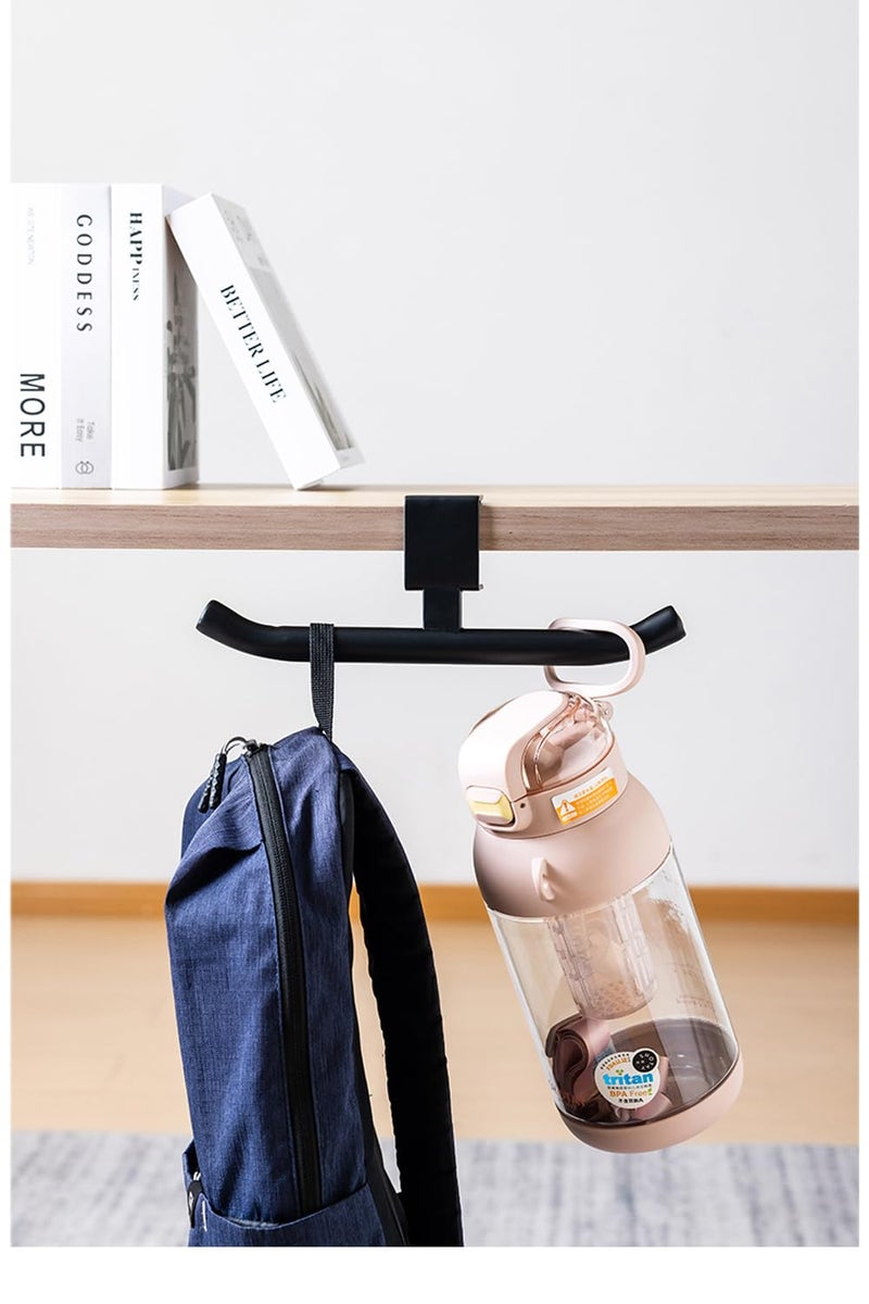 MEYAGO Backpack Hanger for Desk Table â€“ Clamp-on Bag Hook for Office Classroom, Adjustable Under Desk Backpack Holder Organizer, Easy Installation Purse Hanger Hook for Storage Black - Image 2