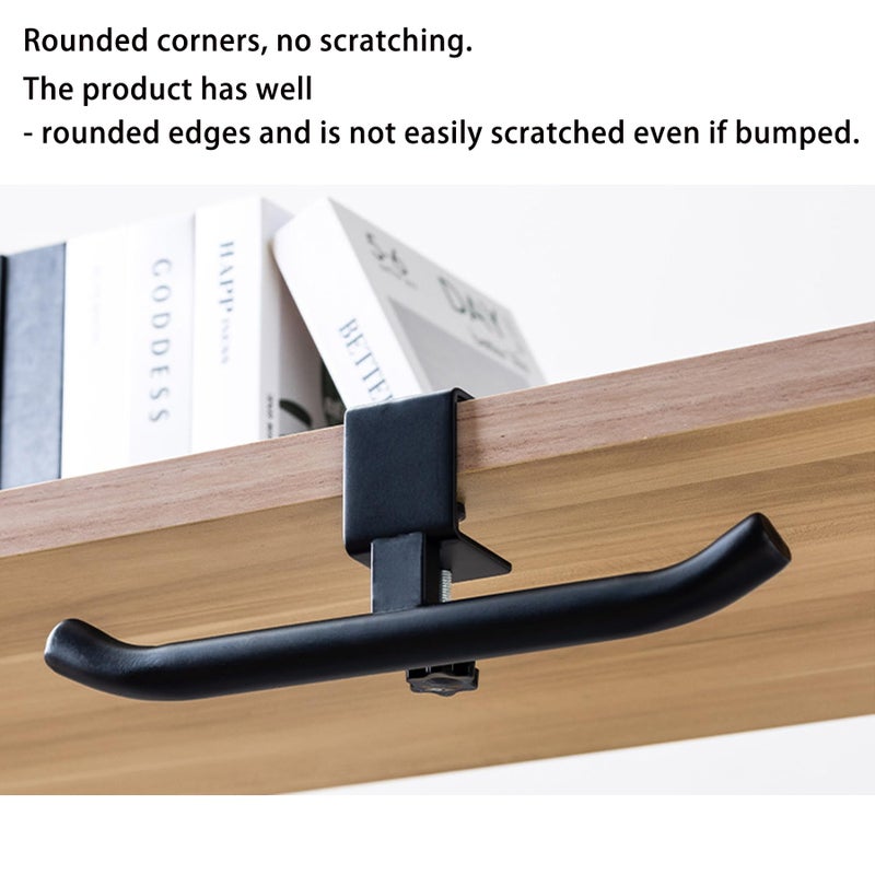 MEYAGO Backpack Hanger for Desk Table â€“ Clamp-on Bag Hook for Office Classroom, Adjustable Under Desk Backpack Holder Organizer, Easy Installation Purse Hanger Hook for Storage Black - Image 3