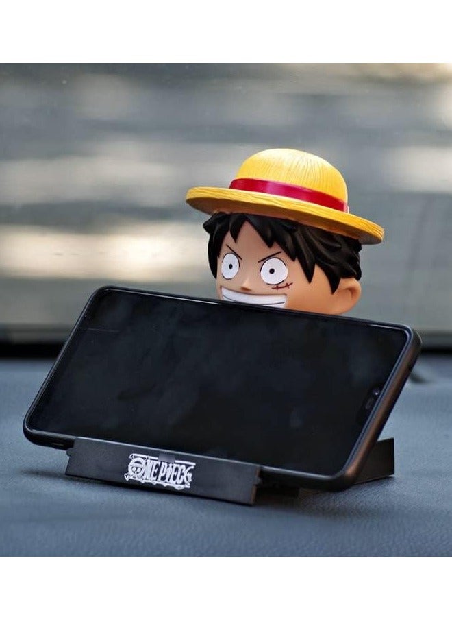 Anime One Piece Luffy Bobblehead with Base for Car Dashboard Decoration, Premium Polyresin Statues, Bobblehead Phone Bracket for Desktop Decorations/Collectibles, Gifts for Fans, Friends  - Image 5