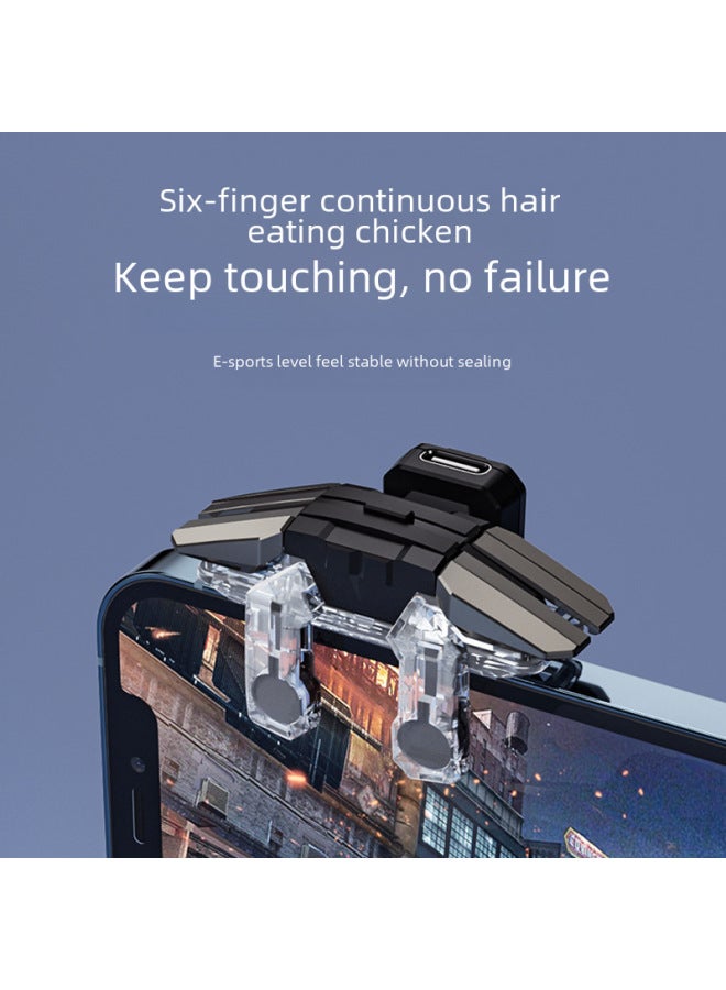 عصا تحكم رقمية لألعاب الكمبيوتر لوحدة تحكم ألعاب الكمبيوتر-لون المنتج: 【JS65】 زر ستة أصابع-أسود - Image 5