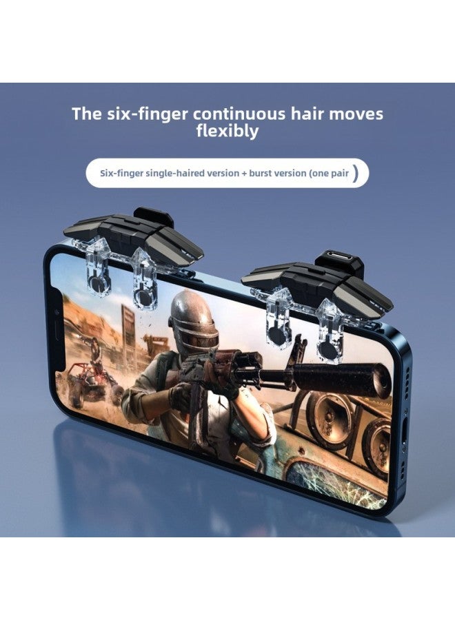 عصا تحكم رقمية لألعاب الكمبيوتر لوحدة تحكم ألعاب الكمبيوتر-لون المنتج: 【JS65】 زر ستة أصابع-أسود - Image 1