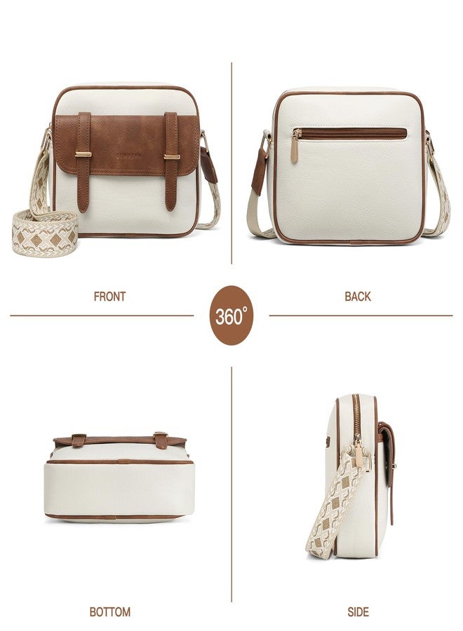 SENDEFN Small Crossbody Bags for Women Leather Handbag Travel Purse with Colored Shoulder Strap - Image 5