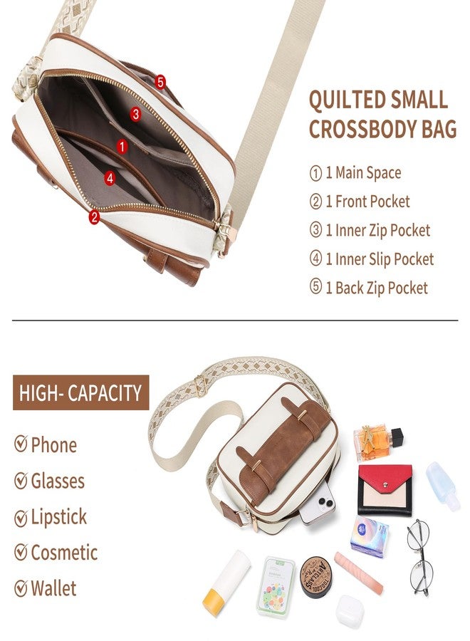 SENDEFN Small Crossbody Bags for Women Leather Handbag Travel Purse with Colored Shoulder Strap - Image 3