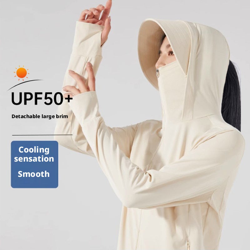 سترة واقية من الشمس UPF50+ للجنسين مع غطاء قابل للفصل - Image 2
