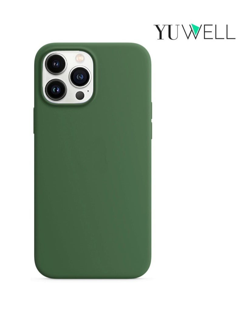 Yuwell iPhone 14 Pro Case Silicone Shockproof Protective Case Cover 6.1 Inch Soft Liquid Gel Rubber iPhone 14 Pro Silicone Case Green
