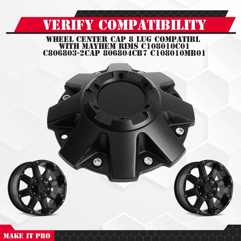 KitsPro Wheel Center Caps for Mayhem Rim C108010C01 C806803-2CAP Replacement Hub Cap , Pack of 1 - Image 2