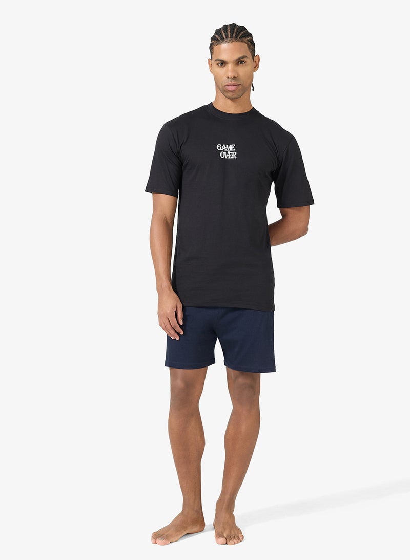 Seventy Five Printed Short Sleeve T-Shirt And Shorts Set - Image 5
