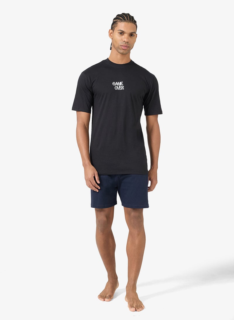Seventy Five Printed Short Sleeve T-Shirt And Shorts Set - Image 1