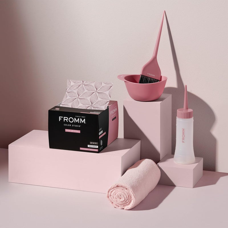Fromm Pop Up Hair Foils, Pink Petals Pattern, Cosmetology Supplies, Hairstylist Essentials, Lightweight, Ideal for Highlighting and Coloring, Precut, 5" x 11", 500 Foil Sheets - Image 4