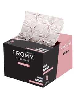 Fromm Fromm Color Studio Medium Weight Pop Up Hair Foil in Pink Petals Pattern, 5" x 11" Embossed Aluminum Foil Sheets, Hair Foils for Highlighting and Coloring - 500 Foil Sheet  - Image 1