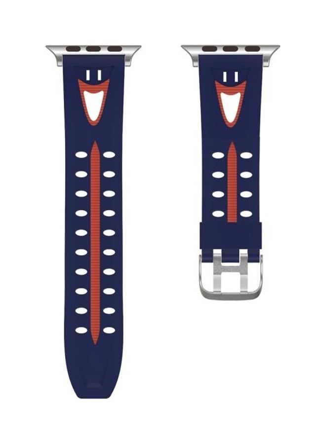 NIBEMINENT Ethnic Replacement Watchband For Apple Watch 1/2/3 42mm Blue/Red - Image 2