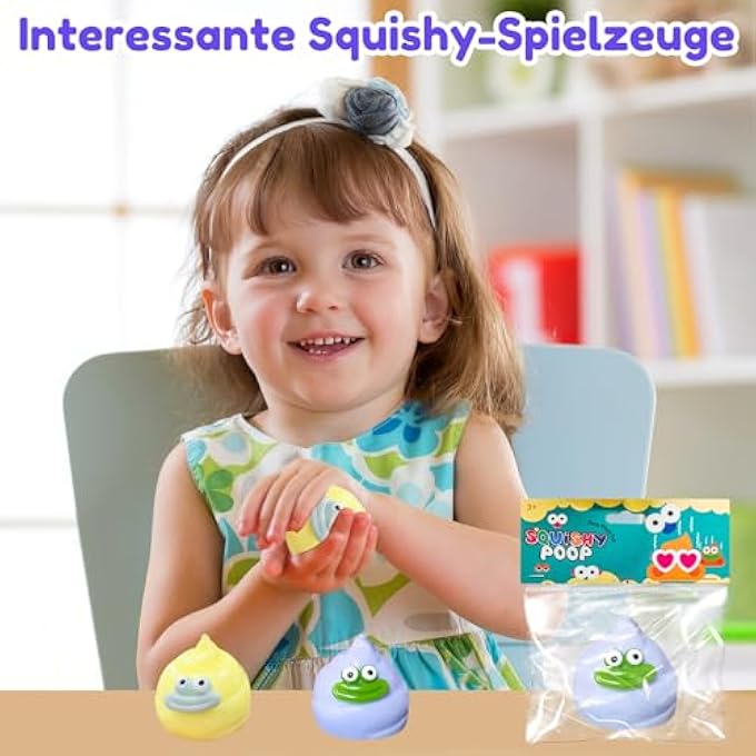 donciety Pack of 2 Taba Squishy, Poo Monster Anti-Stress Ball, Squishy Fidget Stress Relief Ball, Stress Ball Toy, Funny Anti-Stretchy for Adults and Children, Sensory Against ADHD Autism (Purple Yellow Poo) - Image 5