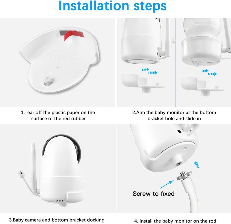 Aobelieve Flexible Baby Camera Clamp Mount for iFamily SM650SM651 Kidsneed SM935ASM935C HUBOOK SM652 and ANMEATE SM650 Video Baby Monitor - Image 5