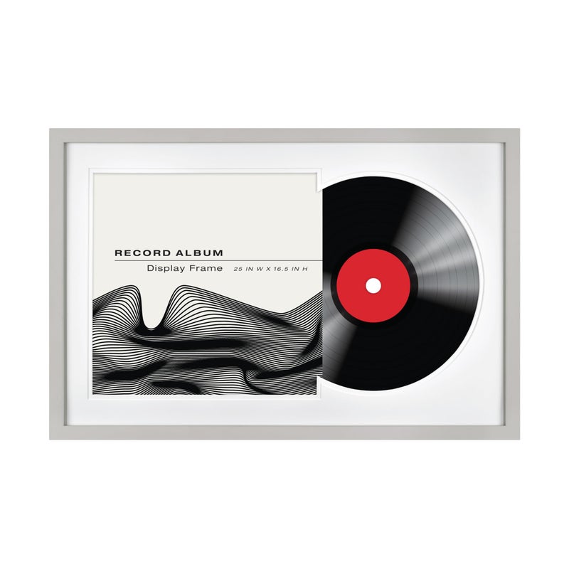 MCS Double Matte Record Album Frame 165x25 Record Frame Gray Frame for LP Vinyl Record  Jacket Display 1Pack
