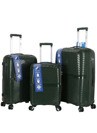 Trolley Luggage 3 Pieces Set PP Hard Side Bag 360 Degree Spinner Wheels Trolley Luggage Set with TSA Lock