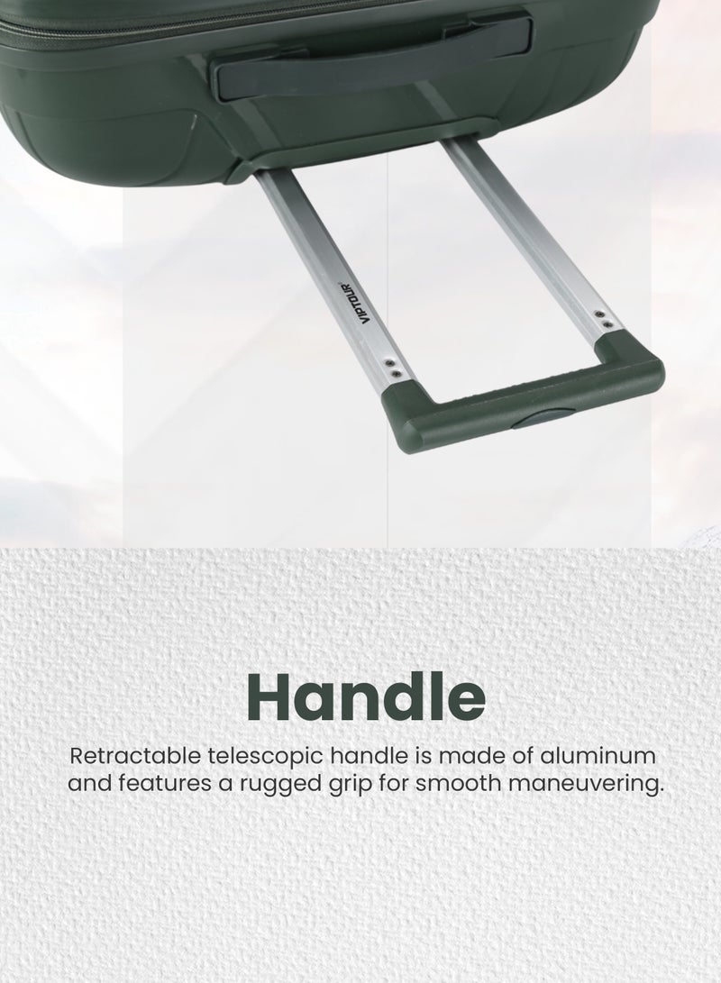 VIPTOUR Trolley Luggage 3 Pieces Set PP Hard Side Bag 360 Degree Spinner Wheels Trolley Luggage Set with TSA Lock - Image 3