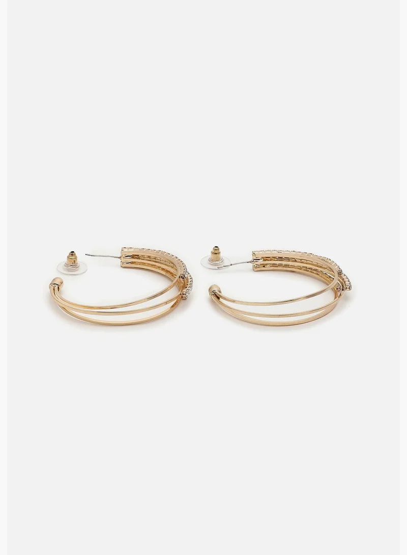 SOHI Gold Plated Designer Stone Drop Earring