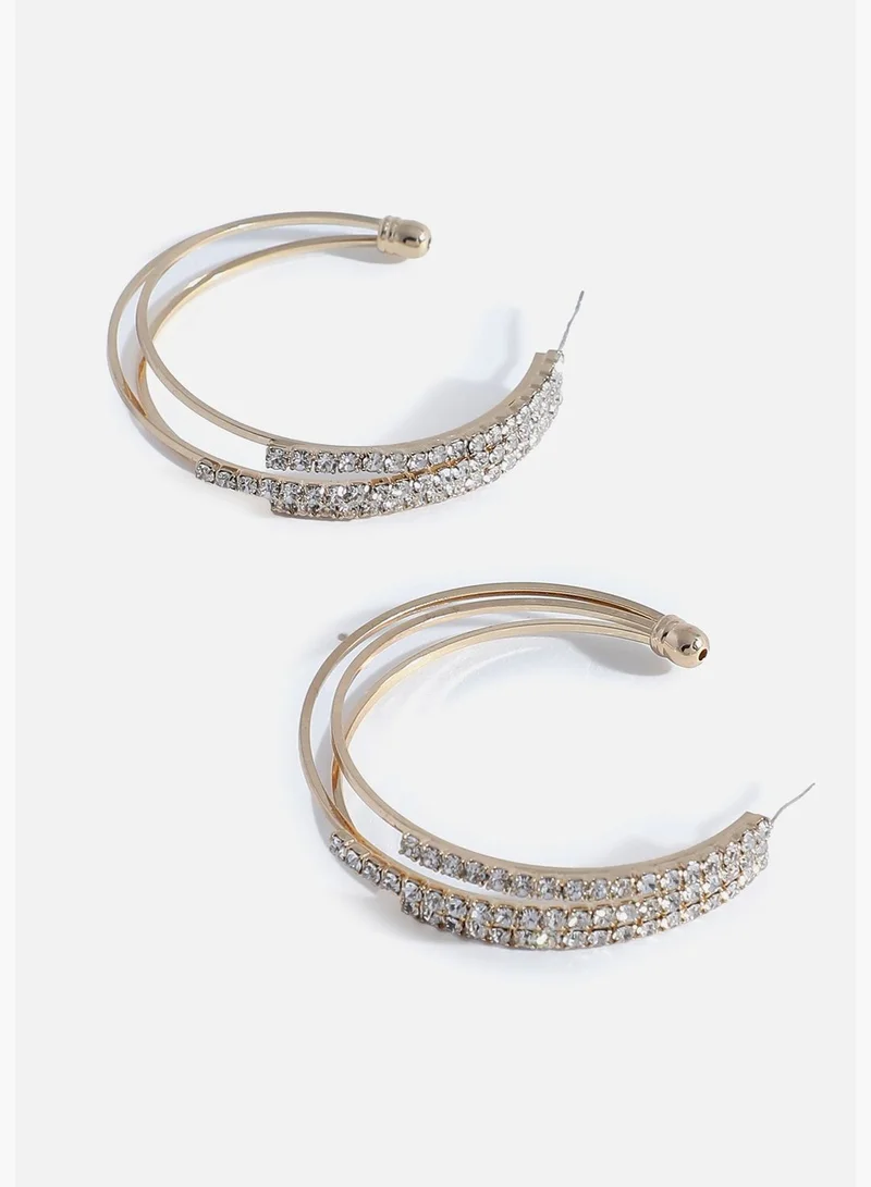 SOHI Gold Plated Designer Stone Drop Earring