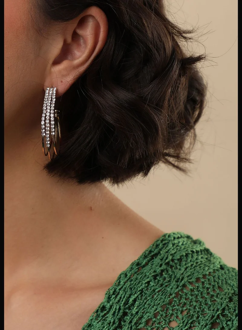 SOHI Gold Plated Designer Stone Drop Earring
