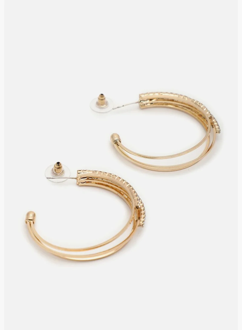 SOHI Gold Plated Designer Stone Drop Earring
