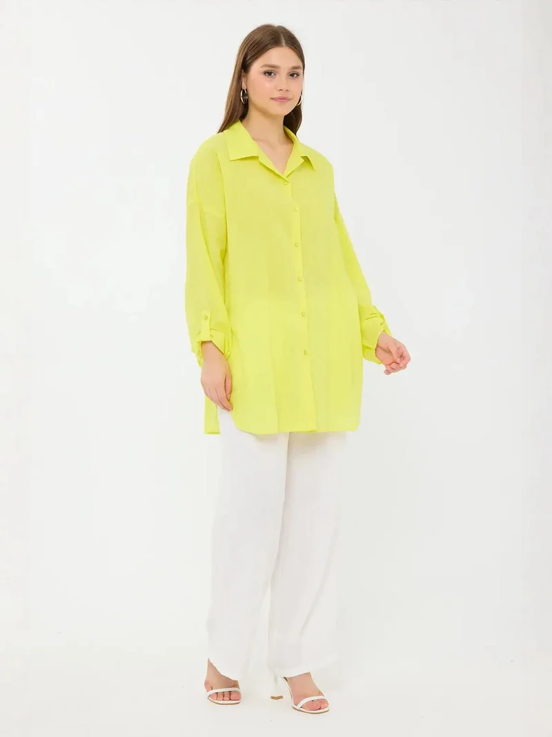 HICCUP Oversized Long Sleeve Buttoned Shirt