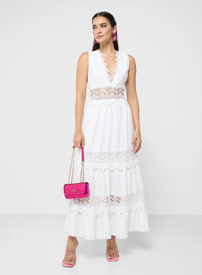 ELLA Lace Trim Maxi Dress