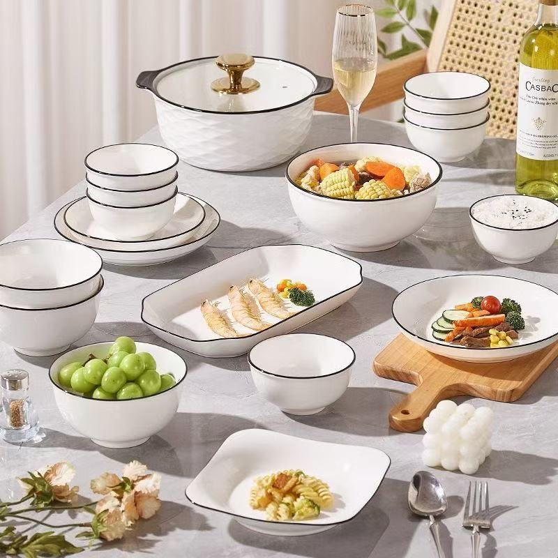 CME Simple Modern Ceramic Dinnerware Set for Home Use, New 2026 Collection, Housewarming Tableware, Best-Selling Bowl and Chopstick Combination - Image 4