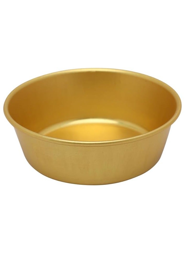 Bin Shihon Aluminum Cream Mold 2 Pcs Gold 10.5cm | Dessert & Cream Caramel Serving Bowl | Oven Safe for Pudding, Creme Brulee, Custard Cups - Image 3