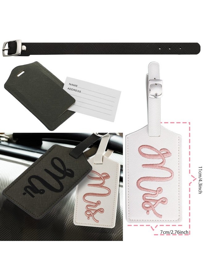 Geiserailie 2 Pieces Mr and Mrs Luggage Tags Bridal Luggage Tags Wedding Luggage Tag with Honeymoon Sand Keepsake Jar Glass Bottle with Cork for Honeymoon Gifts Bridal Shower (Sweet Patterns)  - Image 3