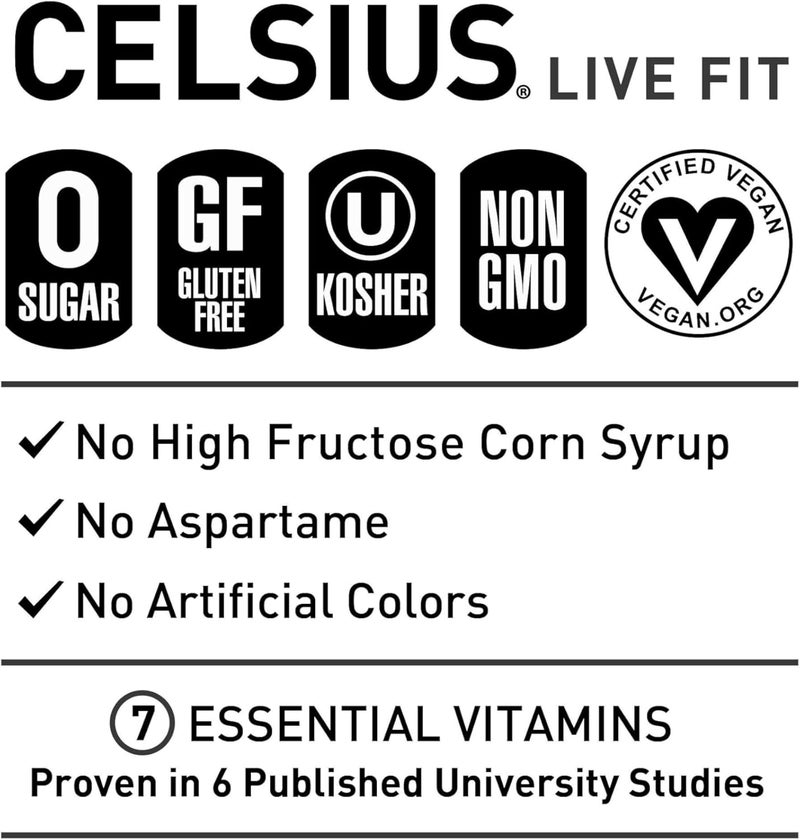 CELSIUS مشروب الطاقة الفوار CELSIUS بتصميم ريترو - 12 أونصة سائلة (عبوة من 12) - خالي من السكر، نباتي، مع 7 فيتامينات أساسية - Image 4