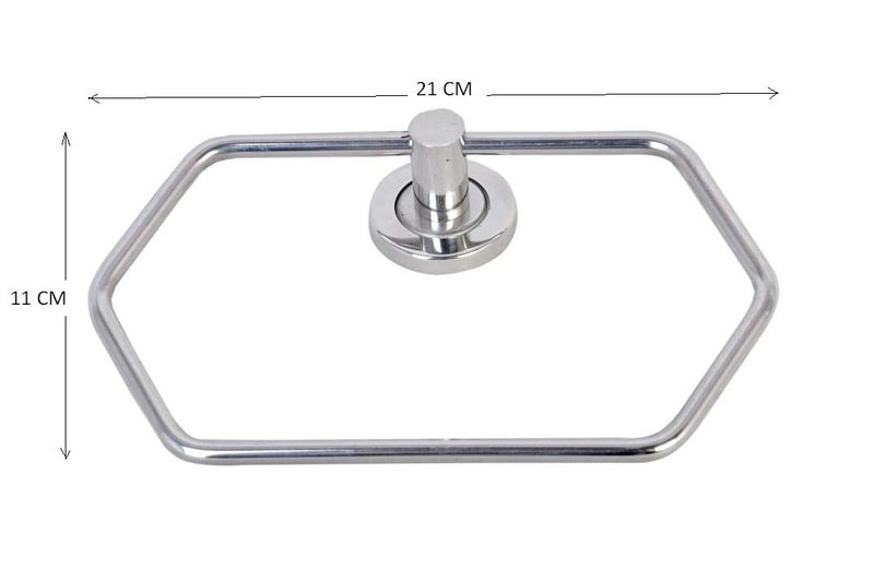 GARBNOIRE Stainless Steel Hex Oval Towel Ring/Napkin Ring - Bathroom Towel Holder | Towel Hanger - Towel Stand - Bathroom Accessories with Chrome Finish - Image 2
