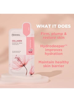 MEDIHEAL Official Best Korean Sheet Mask Collagen Essential Face Mask 10 Sheets Lifting And Firming For All Skin Types Value Sets  - Image 2