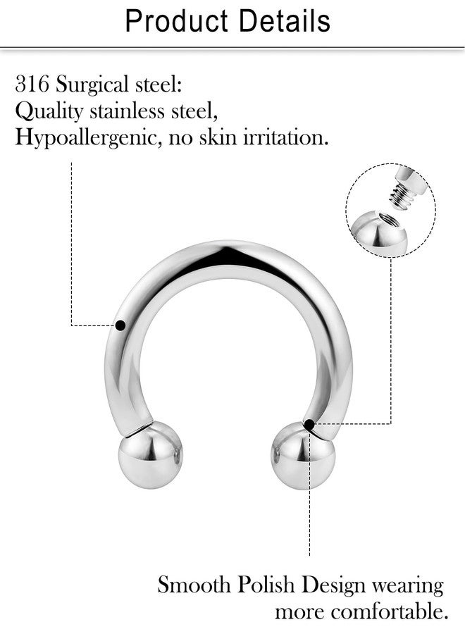 Cisyozi 12G Septum Rings Piercing Jewelry Ear Gauges Earrings Hoops Stretcher kit 12 Gauge Surgical Stainless Steel Septum Nose Pincher Taper Stretcher Tunnel Plug Stretch Piercing Jewelry Women Men - Image 3
