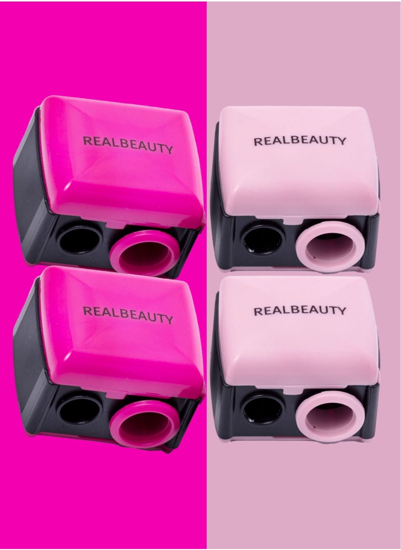 REAL BEAUTY - 4 Pieces Real Beauty Sharpener For Girls New Shape Dual Use Can Be Used For Highlights And Limiters - Image 1