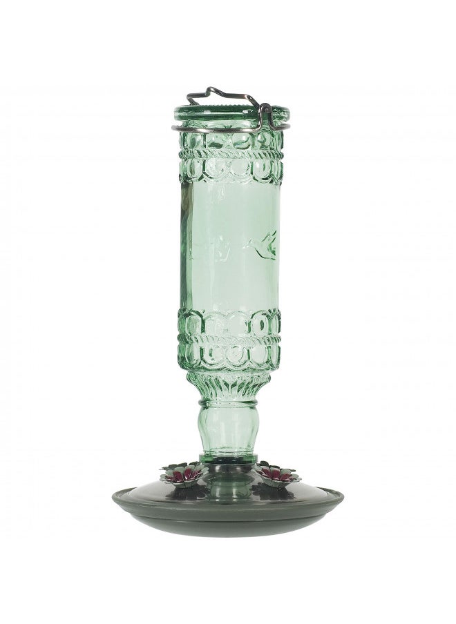 Perky-Pet 8108-1SR Antique Glass Bottle Hummingbird Feeder - Outdoor Garden Décor - 10 Oz