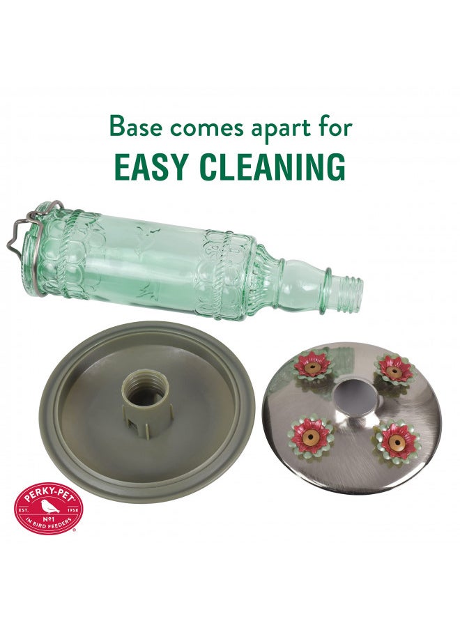 Perky-Pet 8108-1SR Antique Glass Bottle Hummingbird Feeder - Outdoor Garden Décor - 10 Oz