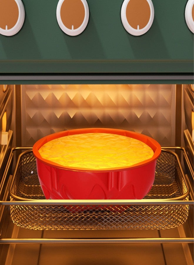 Ysqool Silicone Flower Shaped Cake Mold, 8 Inch Large Round Cake Pan Nonstick Floral Silicone Molds for Baking Cake, Breads, Pies, Tarts, Jello Mold for DIY, Birthday, Anniversary, Party, Red (Curled Flower) - Image 4