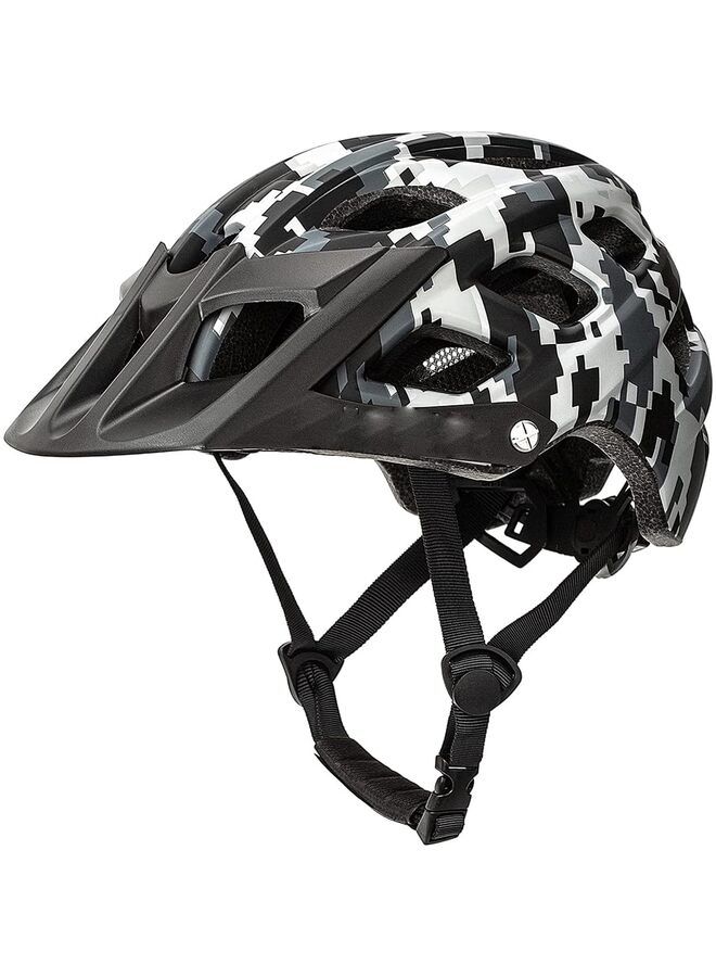 خوذة دراجة للأطفال، خوذة دراجة للأولاد والبنات للأطفال من 8 إلى 14 عامًا، خوذة دراجة للشباب مع واقي للوجه، آمنة وأنيقة، نطاق قابل للتعديل من 52 إلى 58 سم (اللون: أسود وأبيض) - Image 1