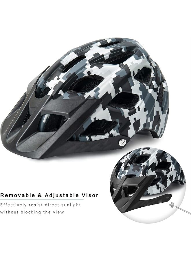 خوذة دراجة للأطفال، خوذة دراجة للأولاد والبنات للأطفال من 8 إلى 14 عامًا، خوذة دراجة للشباب مع واقي للوجه، آمنة وأنيقة، نطاق قابل للتعديل من 52 إلى 58 سم (اللون: أسود وأبيض) - Image 3