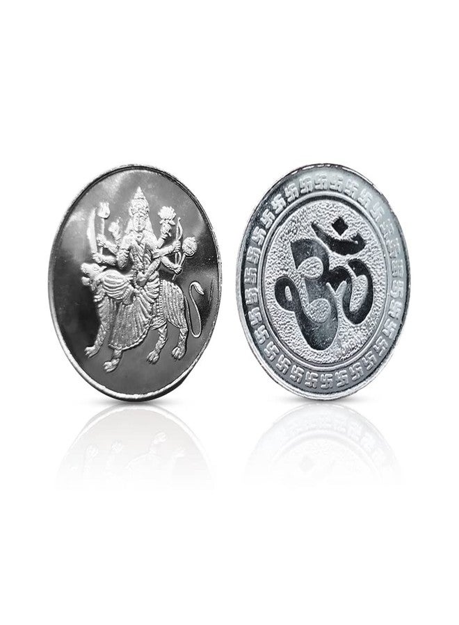 NINE10 German Silver Coins 10 Grams Silver Plated of Sherawali MATA for Diwali Gift Items for Men, Women, Staff, Customer, Clients, Corporate with Velvet Gift Box (Pack of 10 Sets) - Image 4
