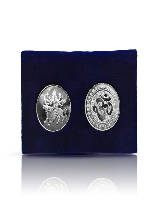 NINE10 German Silver Coins 10 Grams Silver Plated of Sherawali MATA for Diwali Gift Items for Men, Women, Staff, Customer, Clients, Corporate with Velvet Gift Box (Pack of 10 Sets) - Image 5