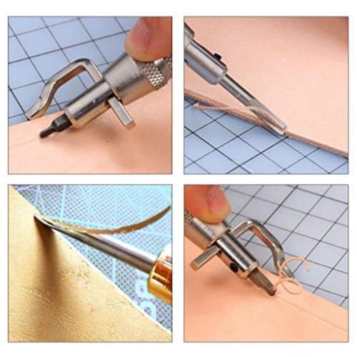 citian 7pcs Pro Adjustable Leather Stitching Groover, Leather Edge Bevelers, DIY Leathercraft Working Tools, Sew Crease Leather Carving Cutting Edging Tools, Leather Grooving Tool - Image 5