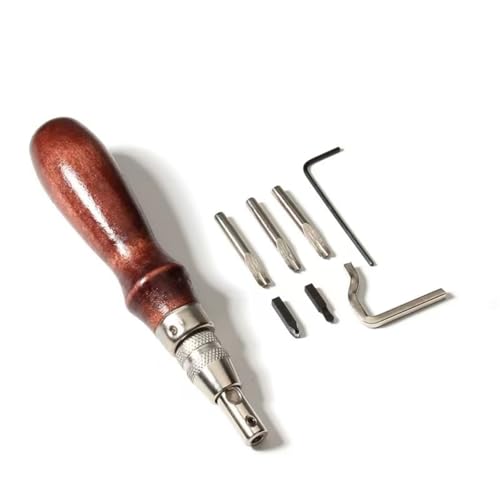 citian 7pcs Pro Adjustable Leather Stitching Groover, Leather Edge Bevelers, DIY Leathercraft Working Tools, Sew Crease Leather Carving Cutting Edging Tools, Leather Grooving Tool - Image 1