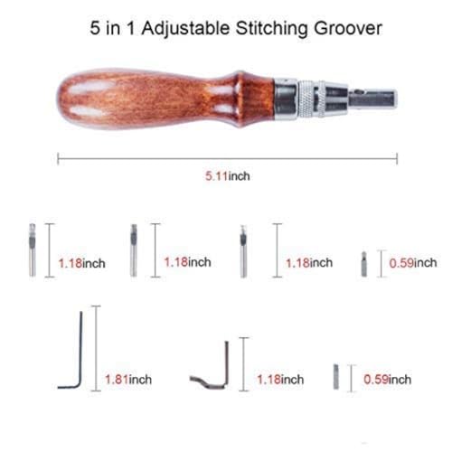 citian 7pcs Pro Adjustable Leather Stitching Groover, Leather Edge Bevelers, DIY Leathercraft Working Tools, Sew Crease Leather Carving Cutting Edging Tools, Leather Grooving Tool - Image 2