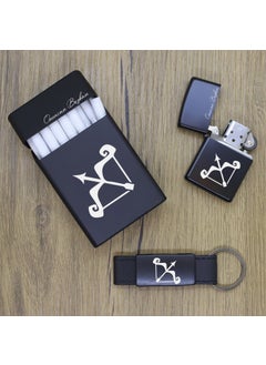 Ada Lazer Personalized Sagittarius Metal Cigarette Box, Zippo Lighter and Keychain Set  - Image 3
