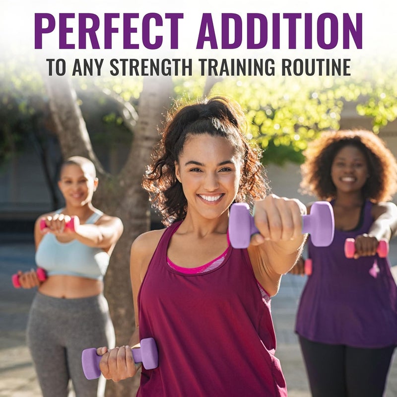 SLOVIC Dumbbell Set [2 Kg Each] | Neoprene Dumbbells Set for Home Gym | Gym Dumbbells Set for Home Workout | Gym Equipment for Home Workout | Anti-Skied Iron Dumbell | Dumbbells for Women [Purple] - Image 5