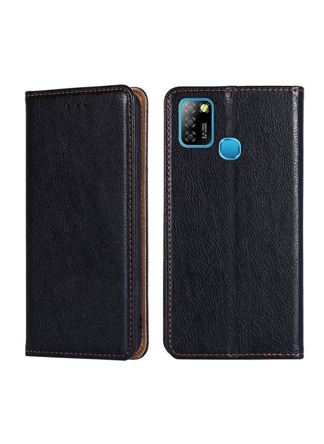 HuHa - Case Cover For For Infinix Hot 10 Lite / Smart 5 X657 Gloss Oil Solid Color Magnetic Leather Phone Case(Black) - Image 1