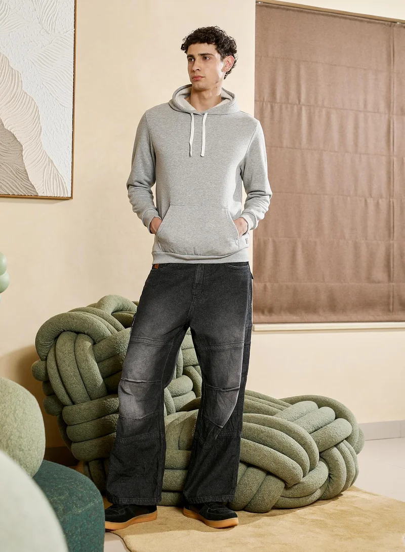 CAHOOT  Men's Light Grey Regular Pullover Hoodie for Men | Best Price UAE