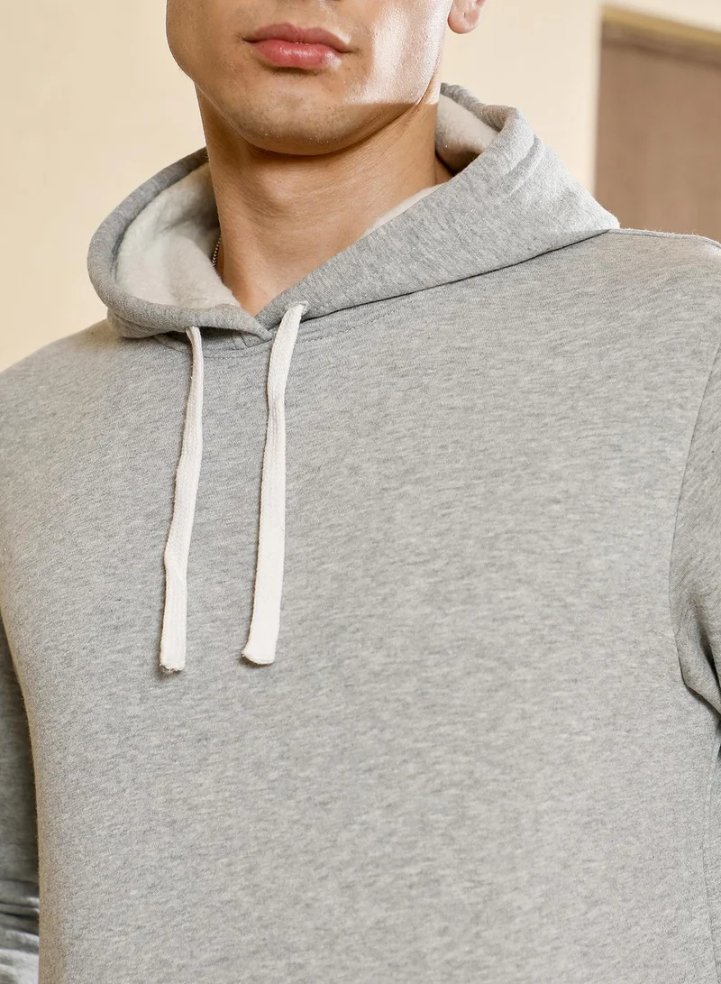 CAHOOT  Men's Light Grey Regular Pullover Hoodie for Men | Best Price UAE