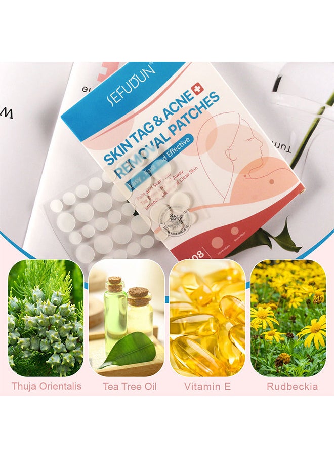 Sefudun - Skin Tag And Acne Removal Patches, Natural Ingredients, Painless Easy To Use Effective Fast Transparent And Ultra-Thin Design Patches For Face And Body 108 Pieces - Image 1